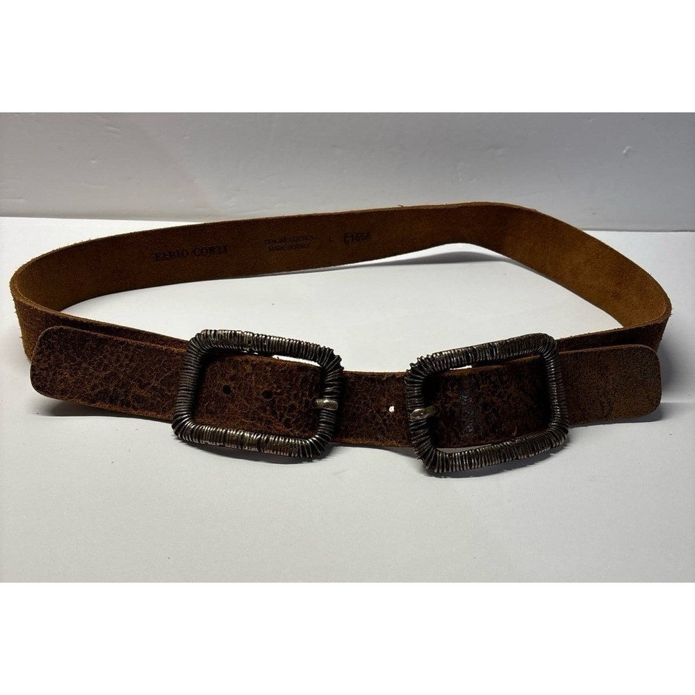 Fabio Cori double buckle Belt, Made in Italy (large) - Picture 2 of 8